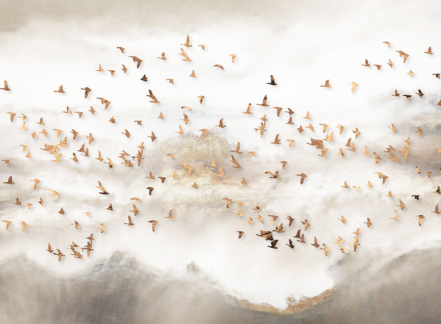 GOLD BIRDS CANVAS