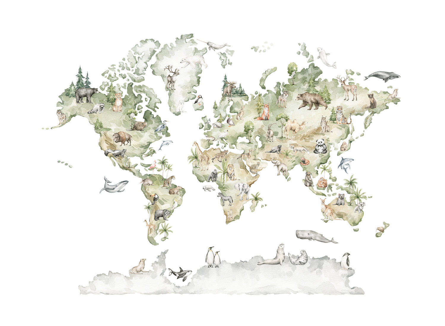ANIMALS GREEN MAP