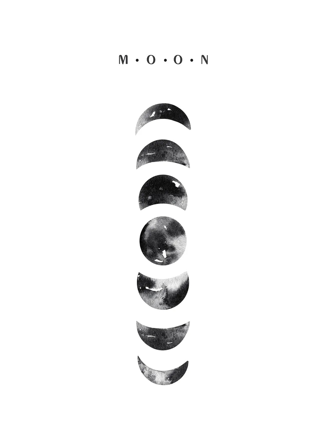 MOON PHASES B&amp;W