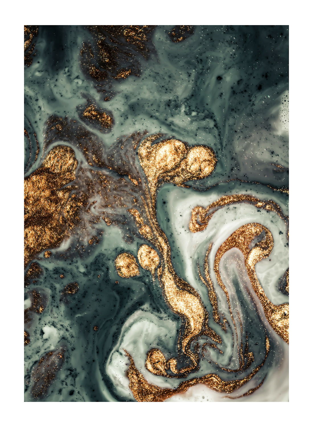 MARBLE GREEN AND GOLD