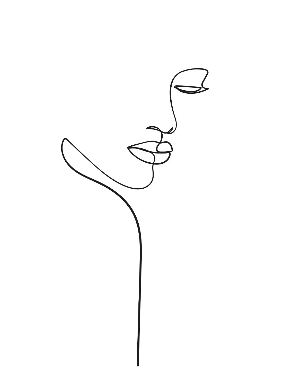 GIRL FACE LINE ART