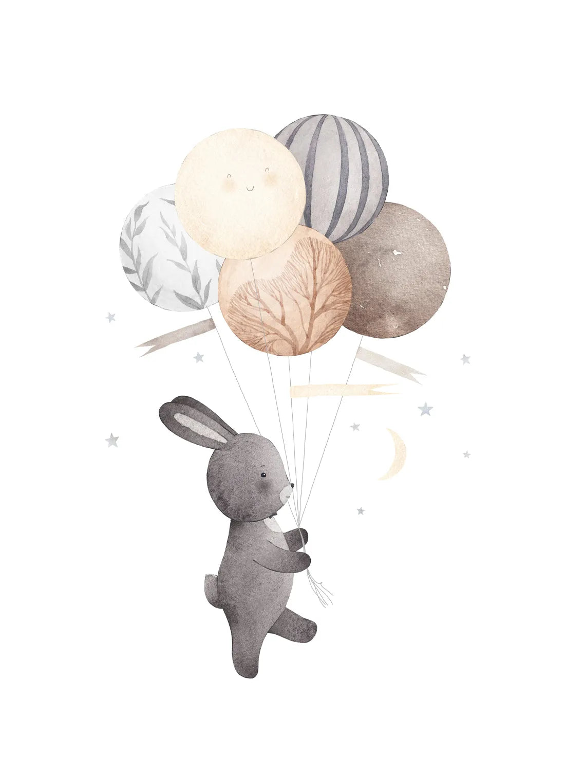 CUTE BUNNY WITH BALLOONS