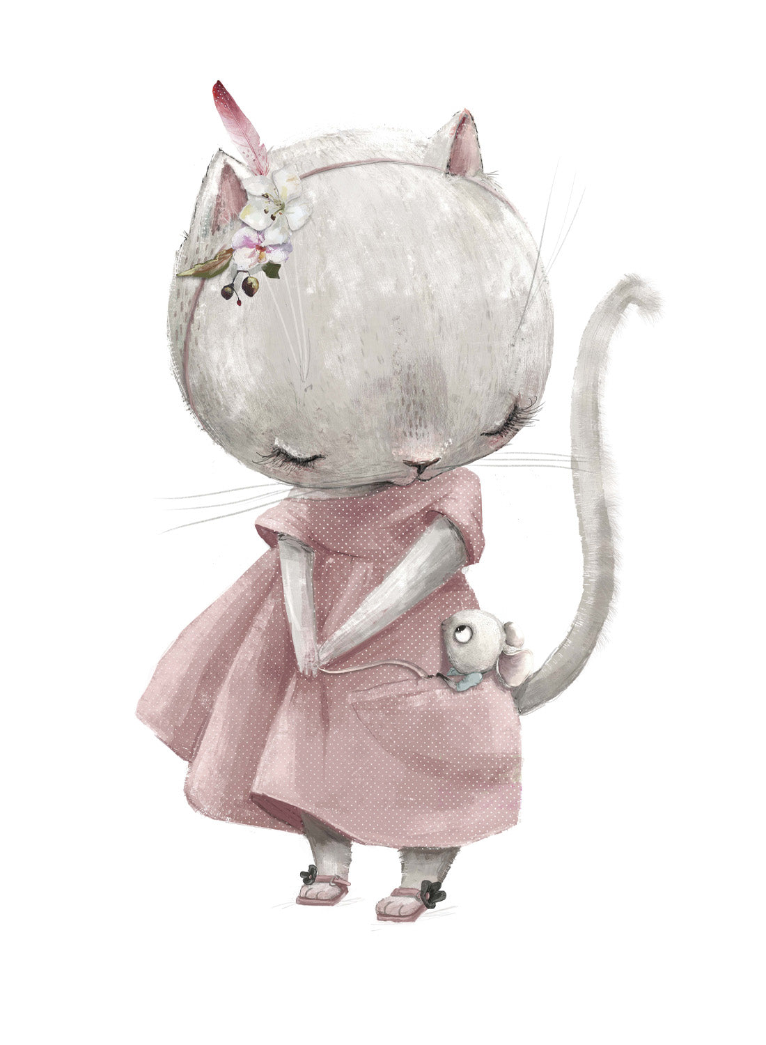 GENTLE CAT WITH MOUSE