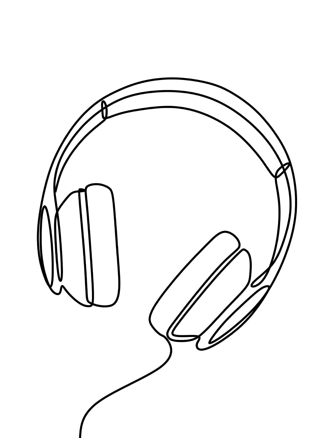 HEADPHONES LINE ART