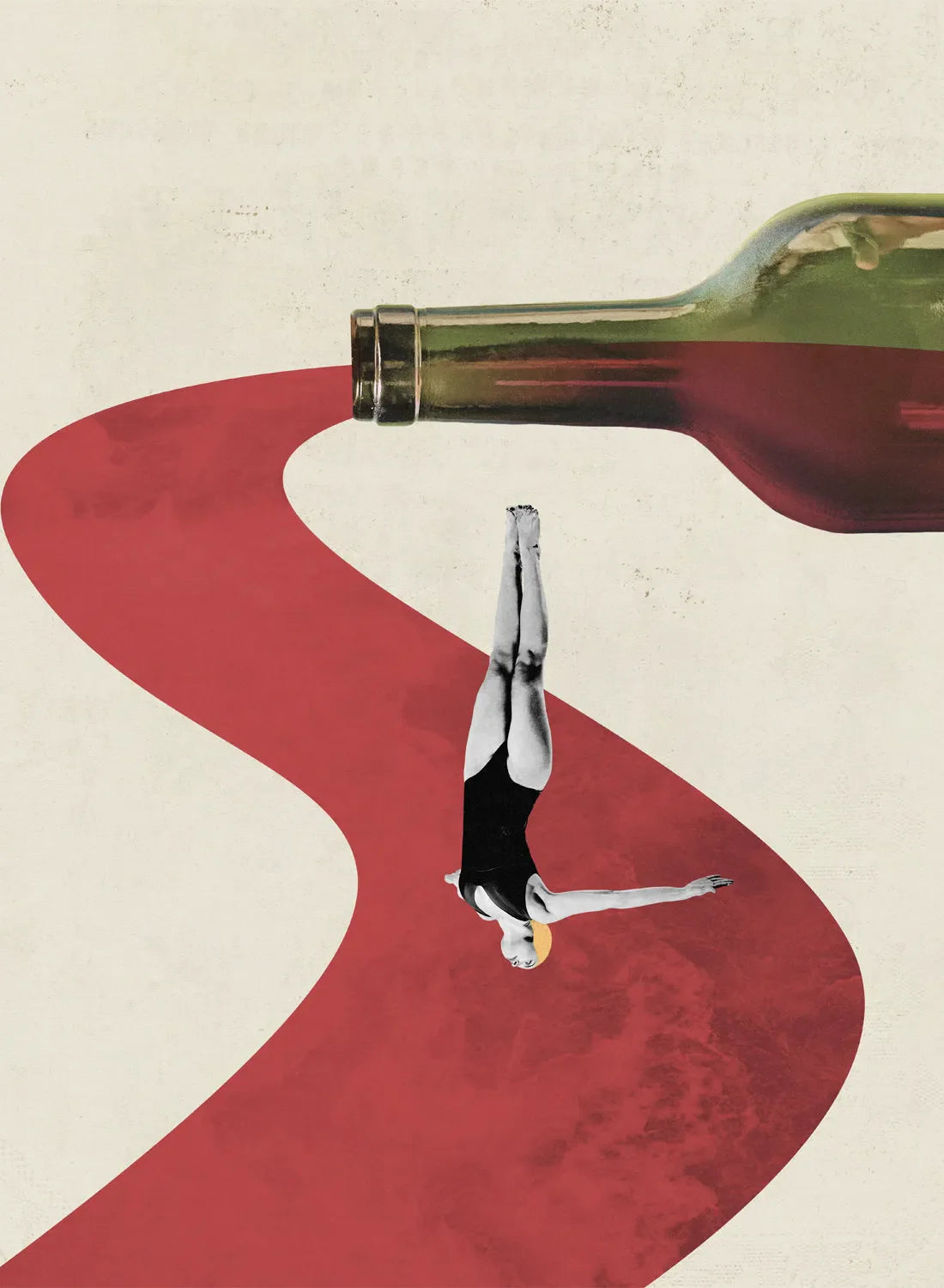 GIRL JUMPING AND WINE