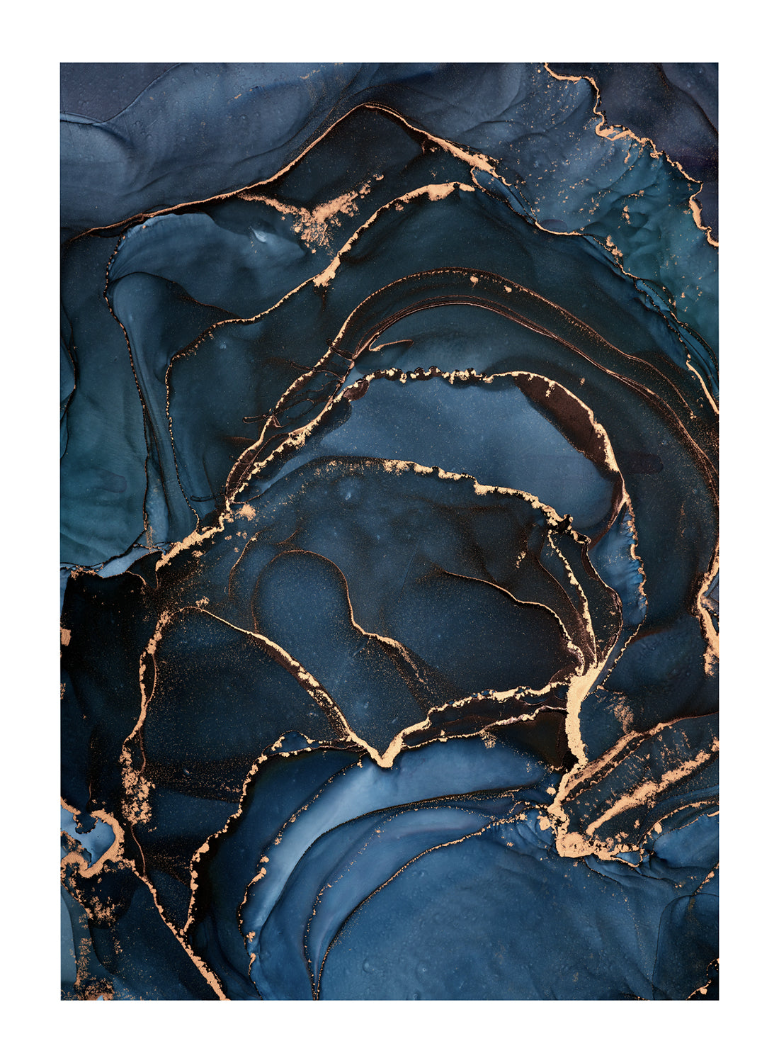 BLUE AND GOLD MARBLE