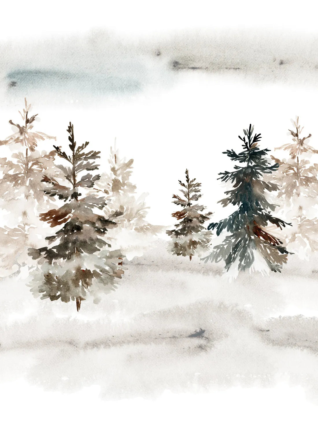 CHRISTMAS TREE WHITE ILLUSTRATION