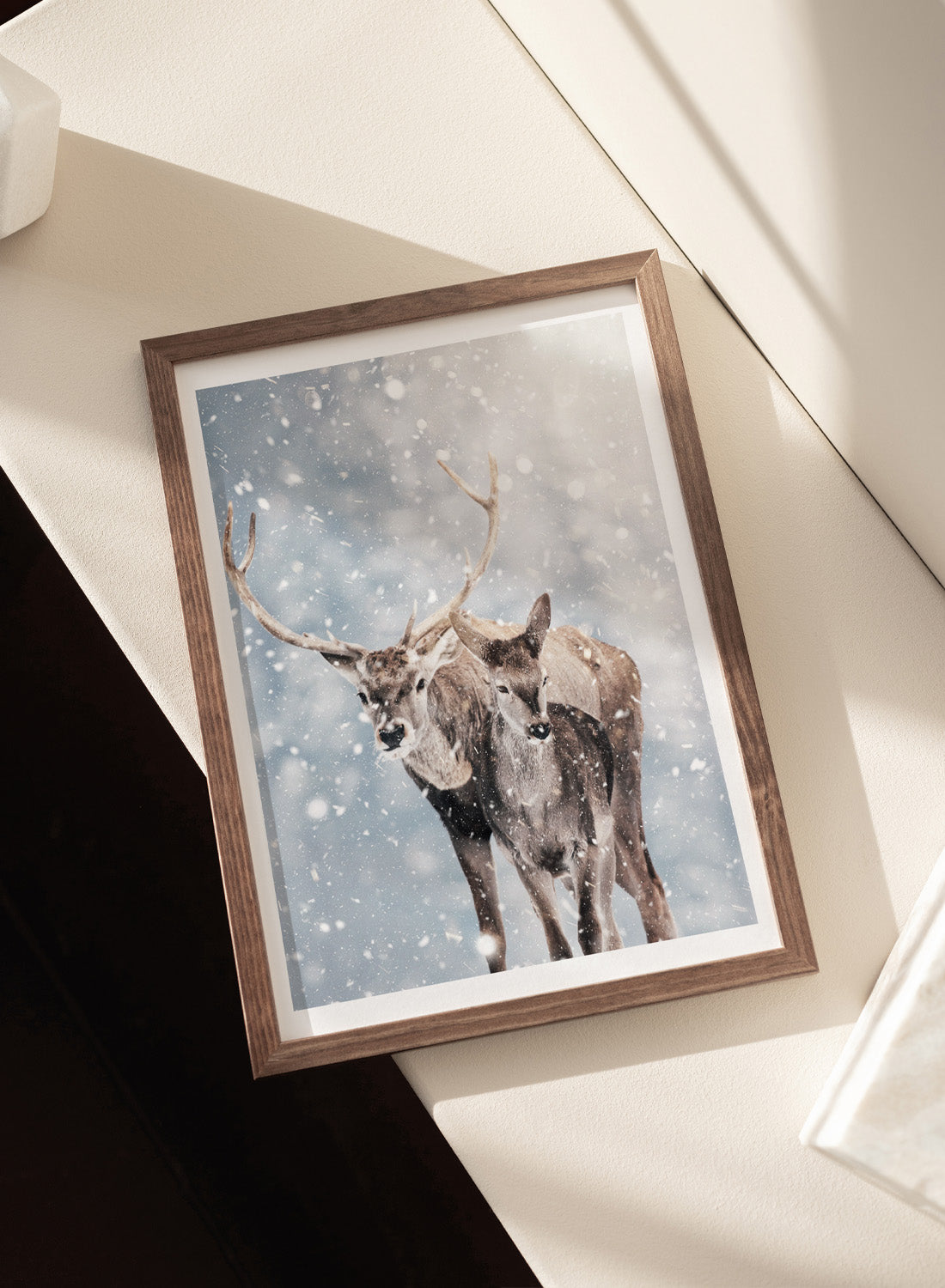 WINTER DEER PAIR